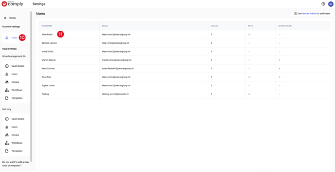 Add a new user to Wecan Comply 3