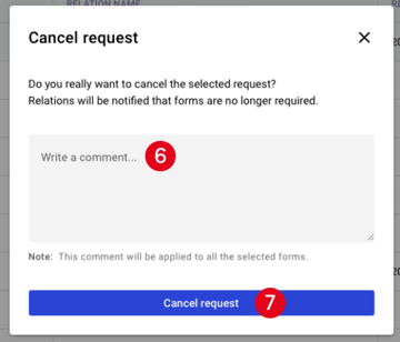 Cancelling a Form Request 2