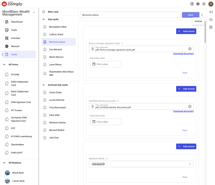 New Archiving Capabilities for Vaults