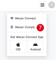 open product menu to access wecan comply